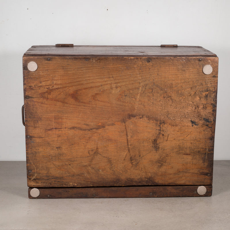 Large Handmade Wooden Factory Tool Box c.1940
