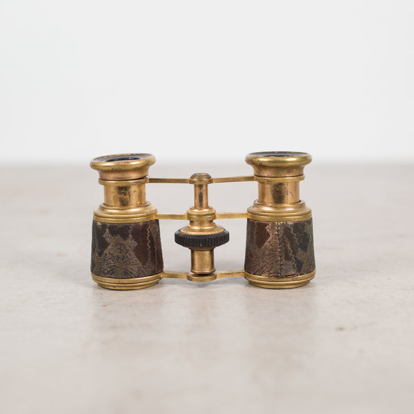 19th c. French Brass and Leather Binoculars c.1880