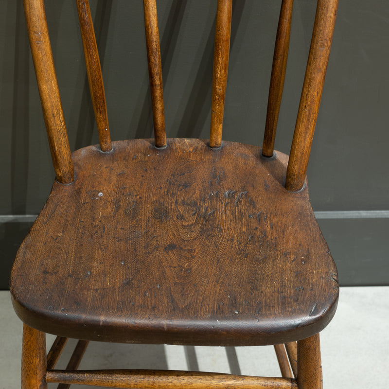 Late 19th c. Set of Oak Spindle Back Dining Chairs c.1890