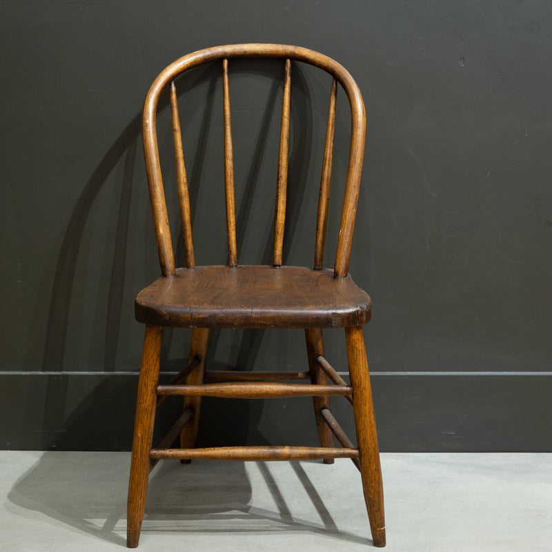 Late 19th c. Set of Oak Spindle Back Dining Chairs c.1890