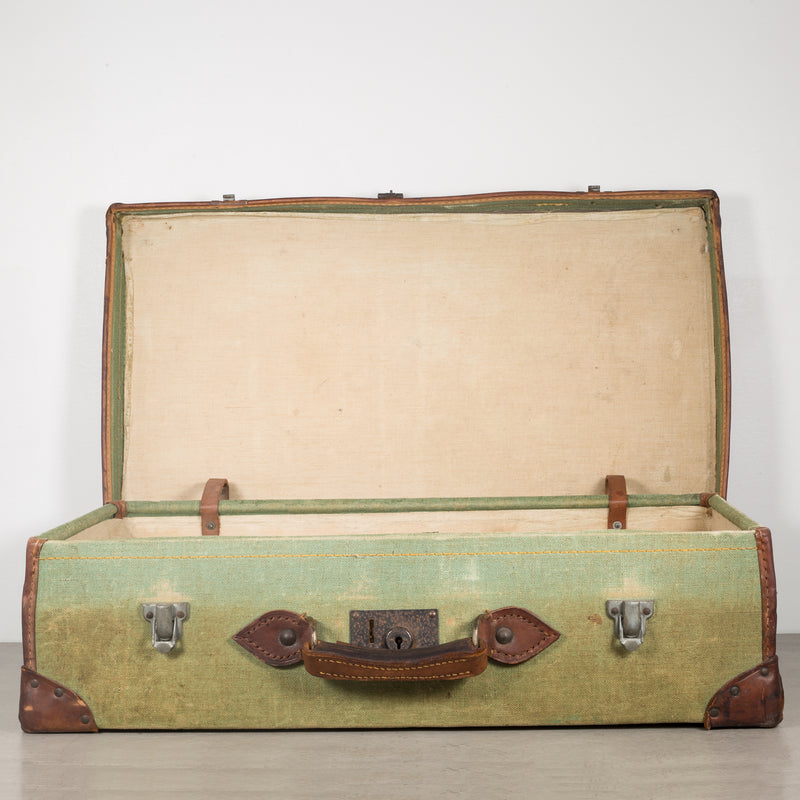 Leather/Canvas English Suitcase c.1944