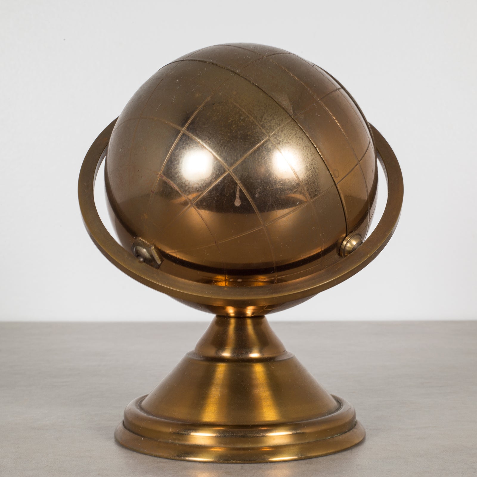 vintage brass globe cigarette holder 1950s Musical Dispenser Vintage Globe Cigarette Dispenser &