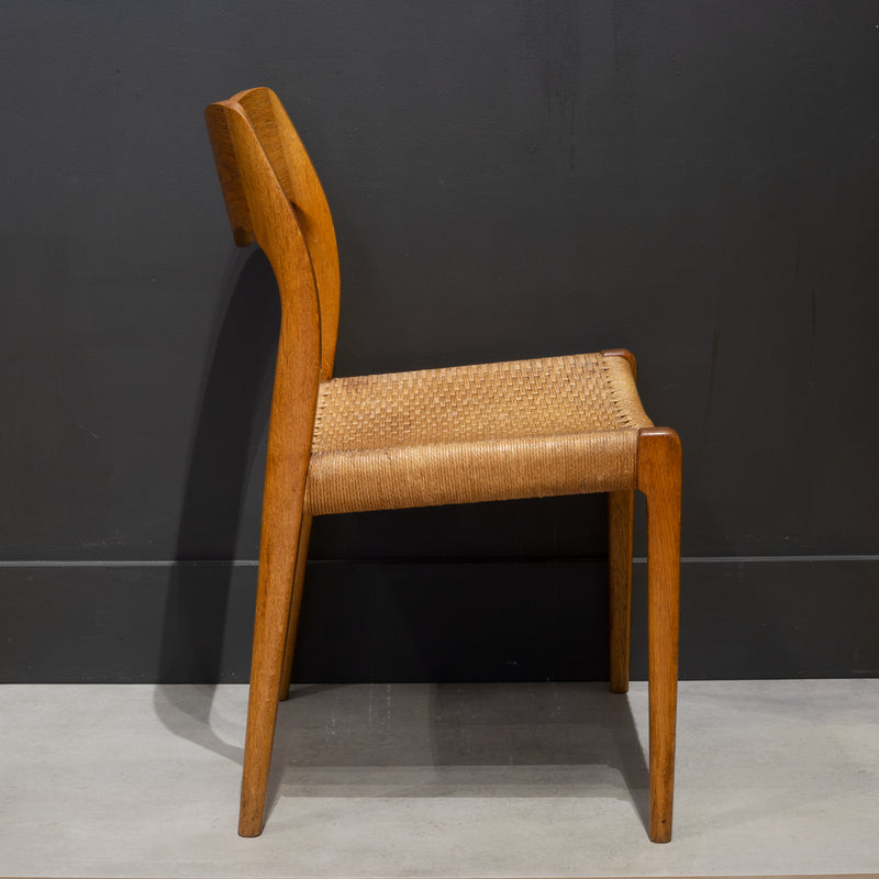 Mid-century Arne Hovmand-Olsen Teak and Woven Rush Dining Chairs c.1960