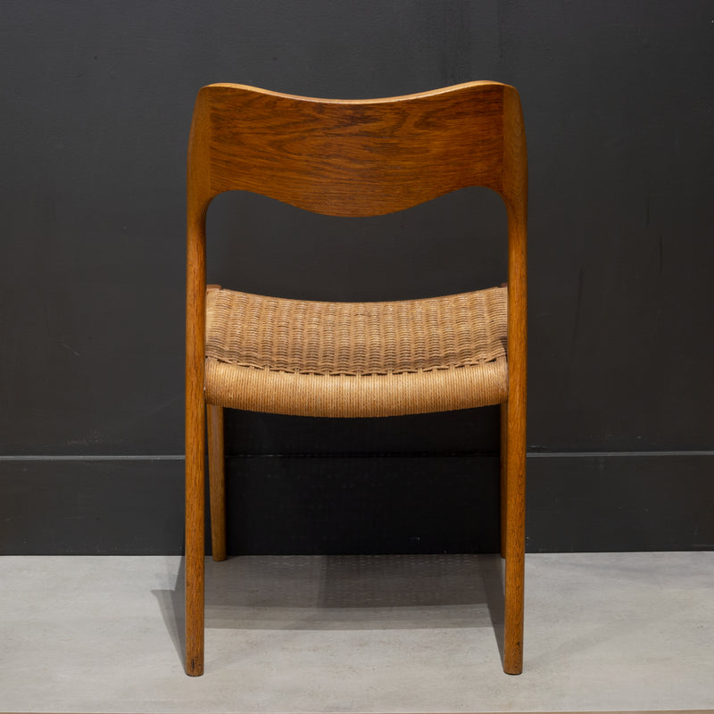 Mid-century Arne Hovmand-Olsen Teak and Woven Rush Dining Chairs c.1960