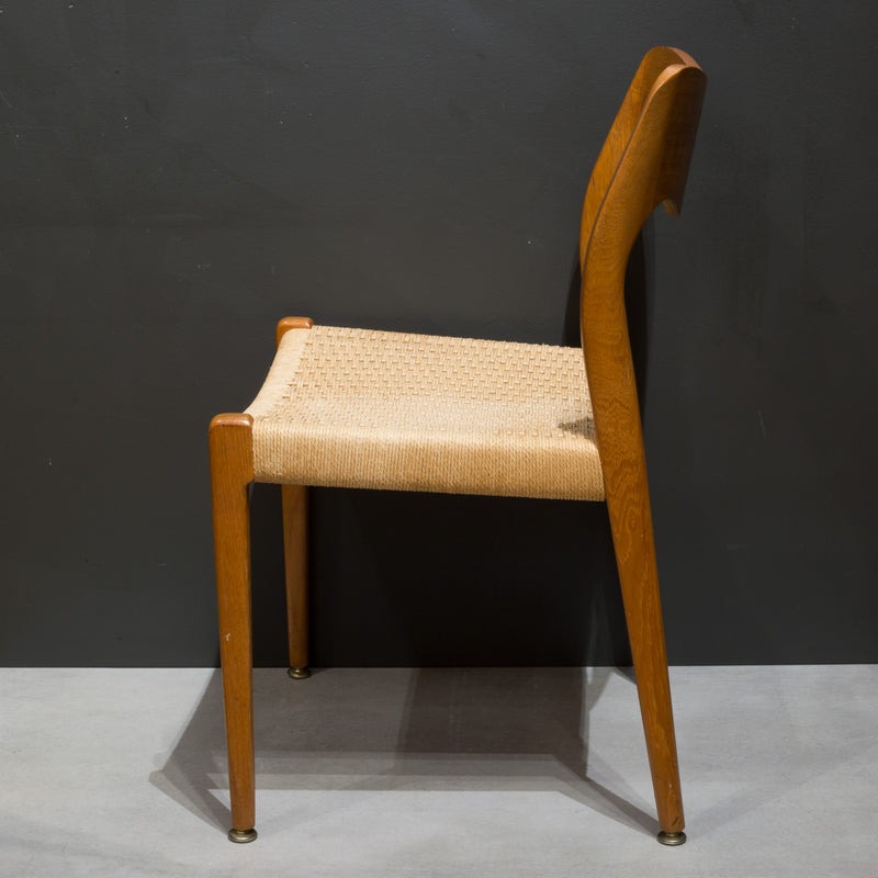 Mid-century Niels Otto Moller Model #71 Teak and Rush Dining Chairs c.1960