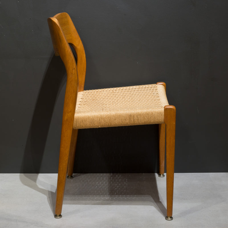 Mid-century Niels Otto Moller Model #71 Teak and Rush Dining Chairs c.1960
