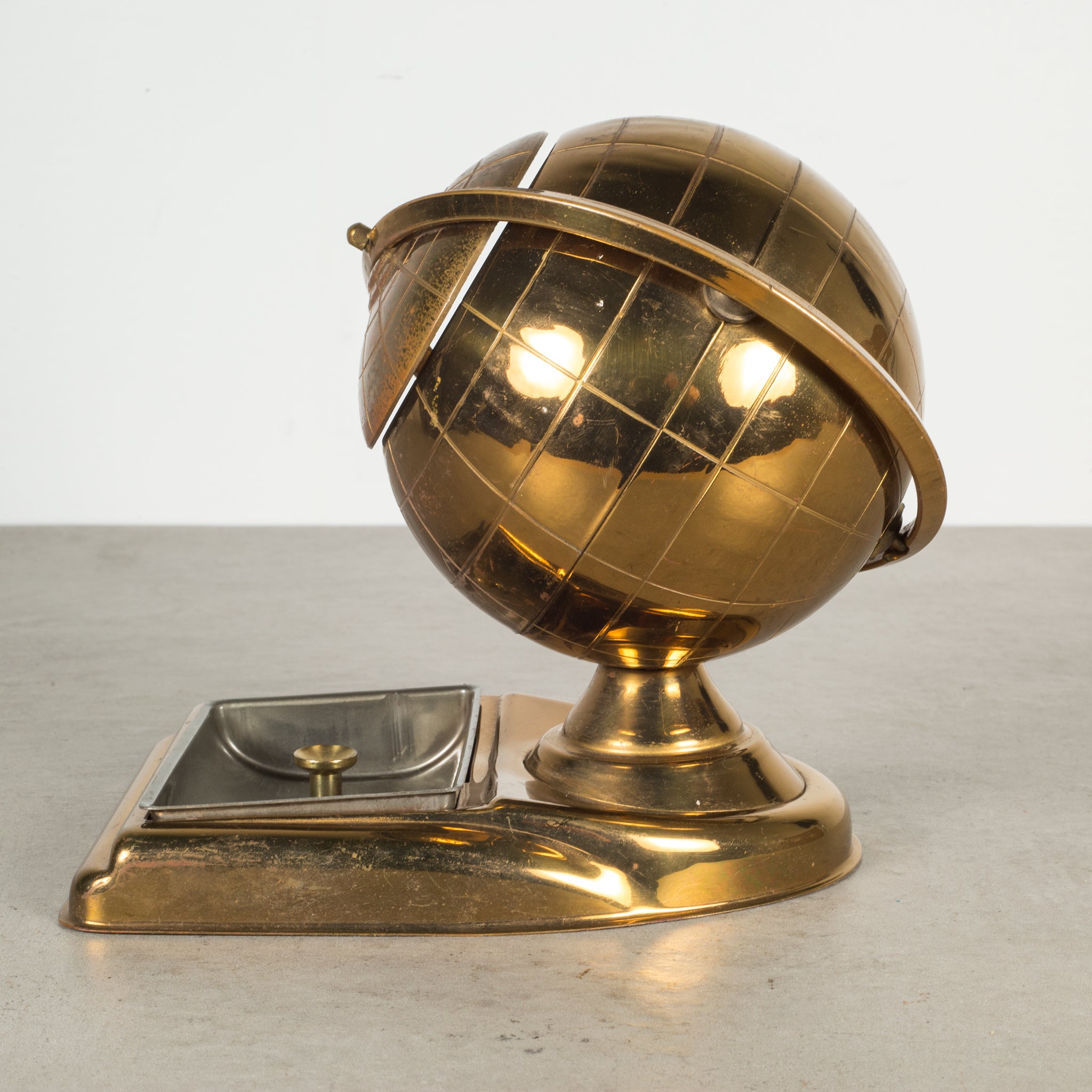 超歓迎安い50s vintage brass globe cigarette box 地球儀型 グローブ シガレット ボックス コレクタブル 地球儀