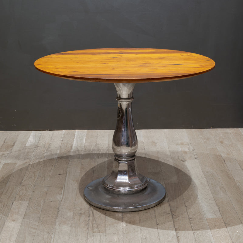 Mid-century Chrome and Chestnut Dining Table c.1950