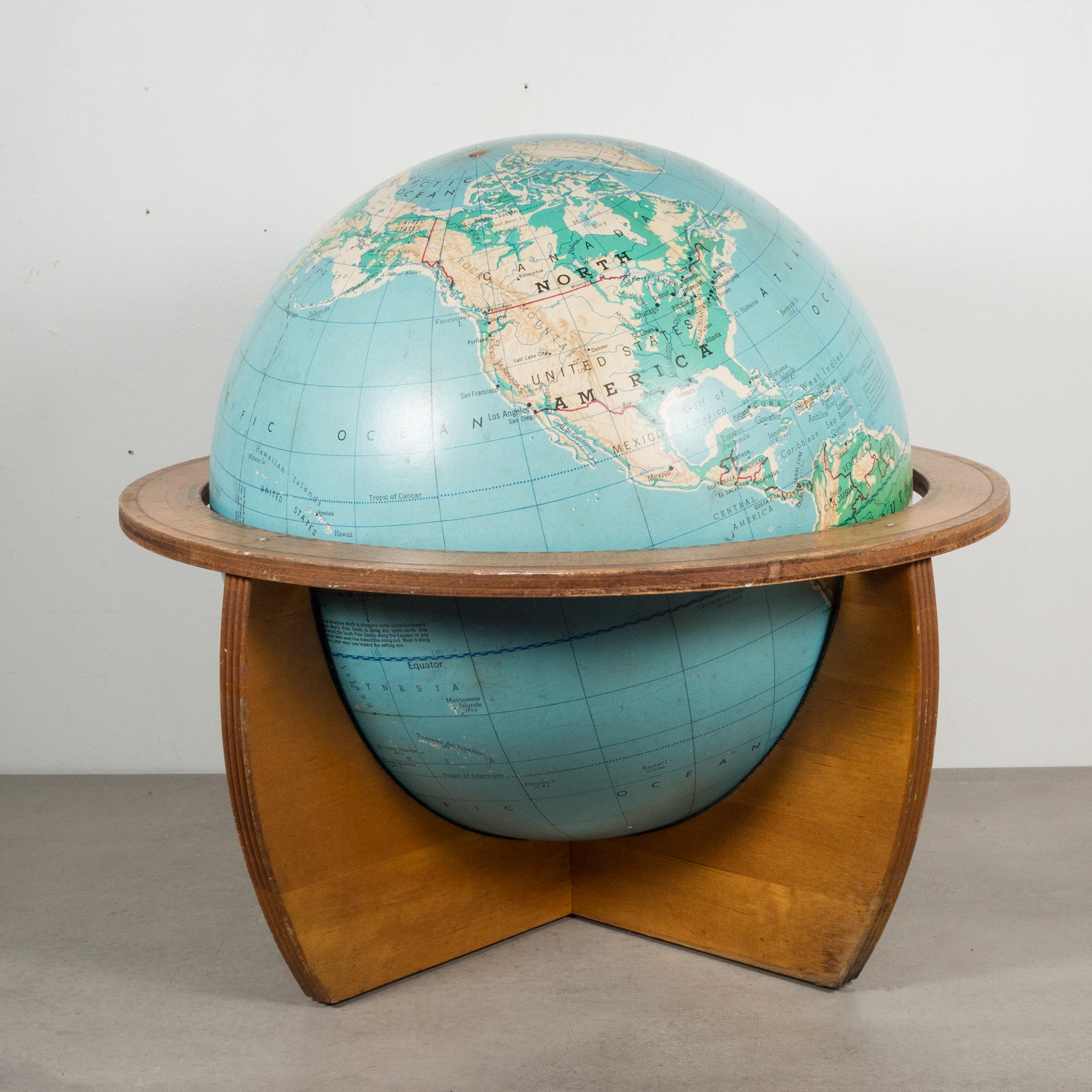 60s ビンテージDENOYER GEPPERT社製 地球儀 アメリカン雑貨 【公式通販】