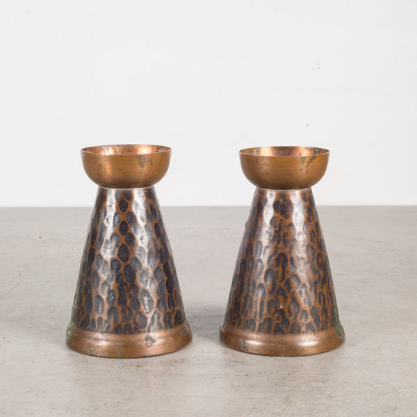 Mid-century Hammered Cooper Candesticks c.1960