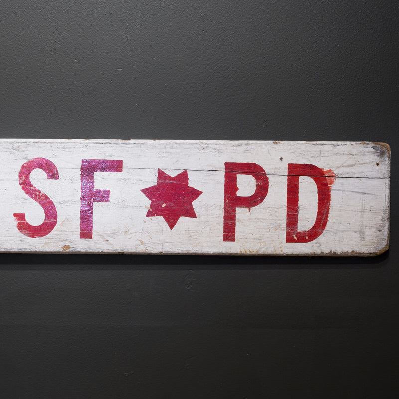Hand Painted Double Sided SFPD Sign c.1950