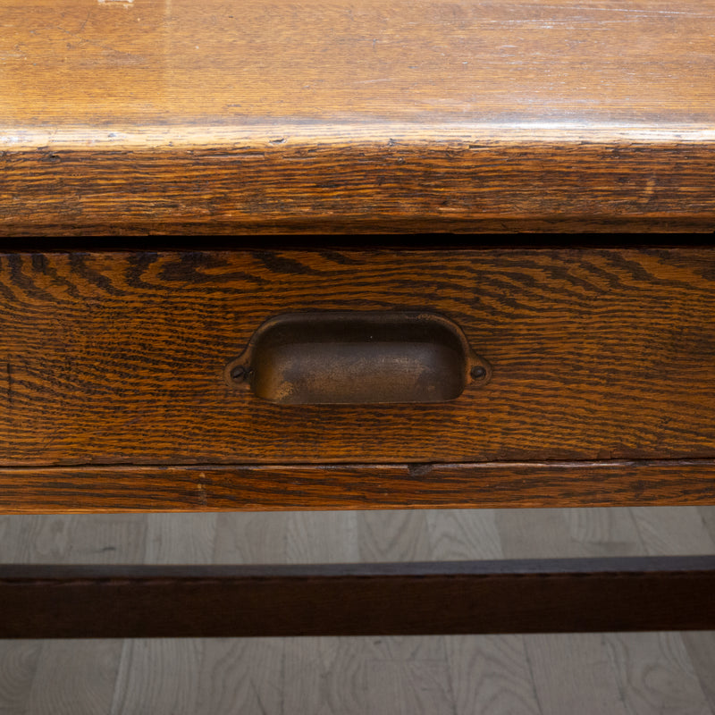 Early 20th c. Large Tiger Oak Partner's Desk c.1930