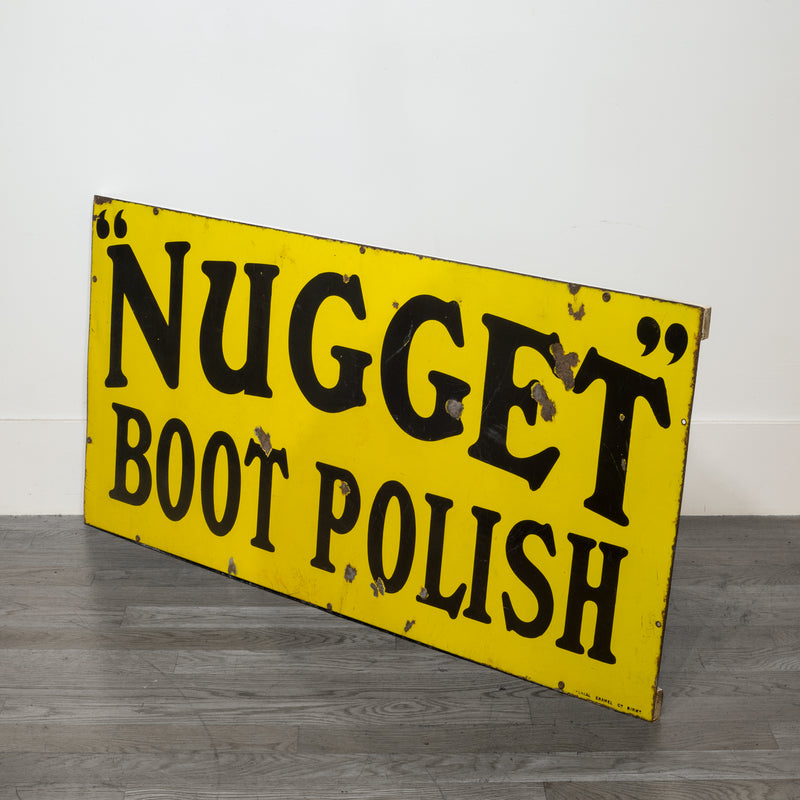 Enameled Nugget Boot Polish Sign c.1920-1950