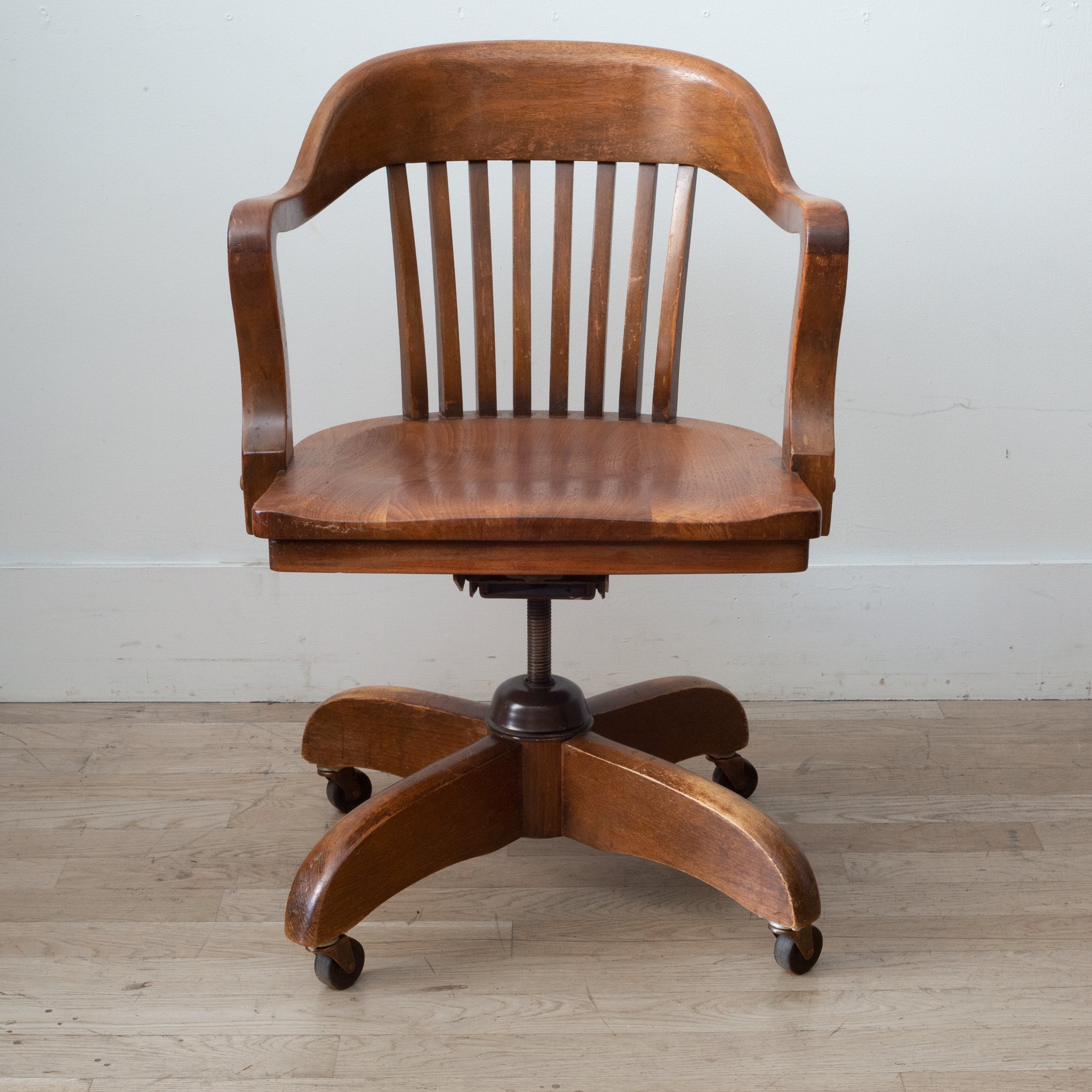 Adjustable Sikes Swivel Oak Desk Chair S16 Home