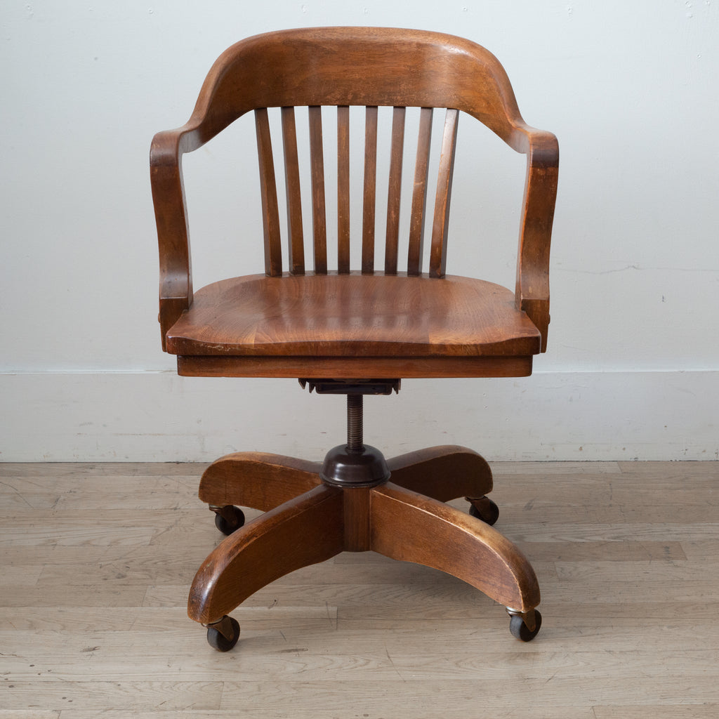 Adjustable Sikes Swivel Oak Desk Chair S16 Home