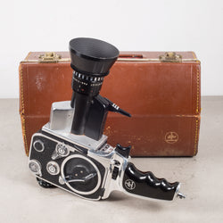 Bolex Zoom Reflex P1 8mm Movie Camera and Leather Case c.1961