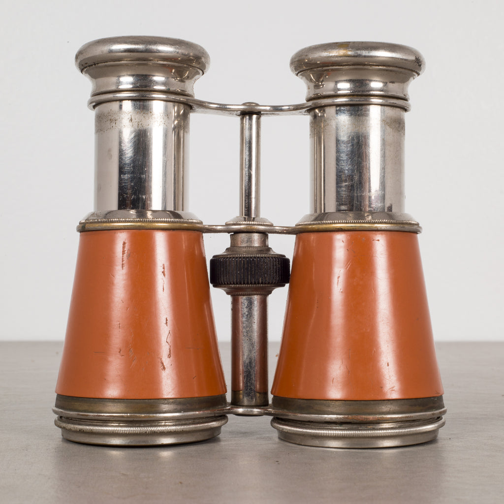 French Galilean Binoculars and Leather Case by Iris de Paris c
