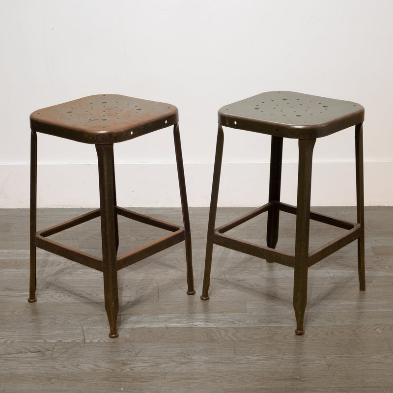 Pressed and Folded Steel Factory Stools c.1950