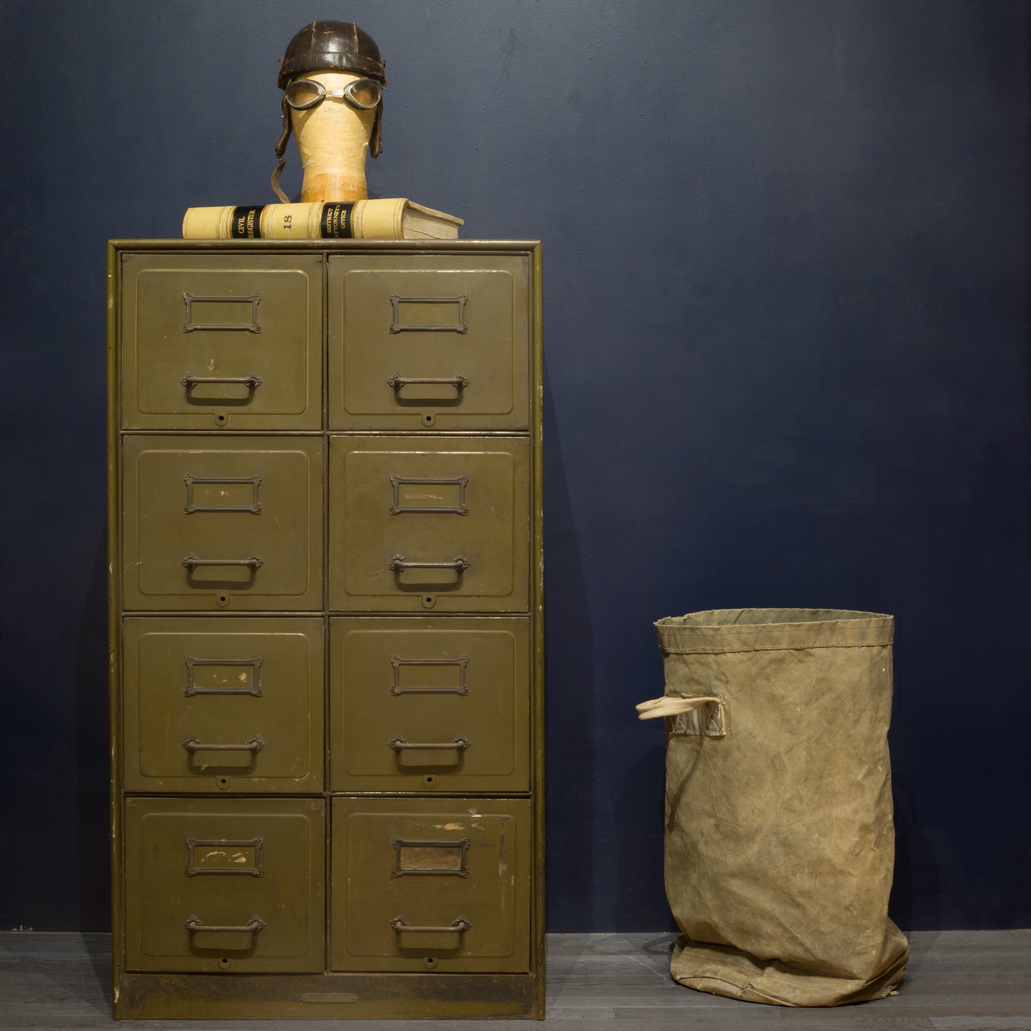 Army Green Metal Double File c.1940 S16 Home