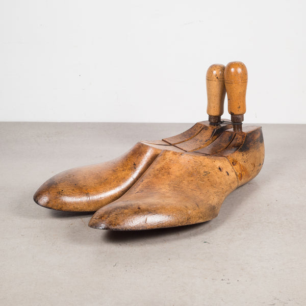 Pair of Antique Wooden Shoe Forms with Handles c.1920