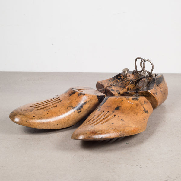 Pair of Antique Wooden Shoe Forms with Handles c.1920