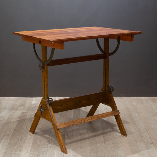 Antique Wood and Cast Iron Drafting Table c.1930 | S16 Home