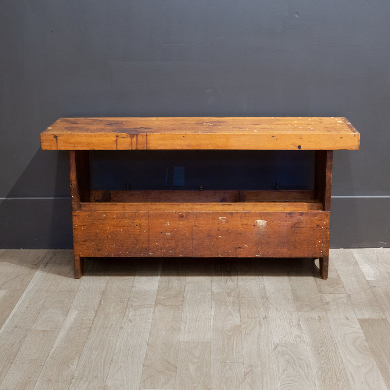 Small Woodworker's Bench with Three Drawers and Bottom Tool Tray  c.1920-1940