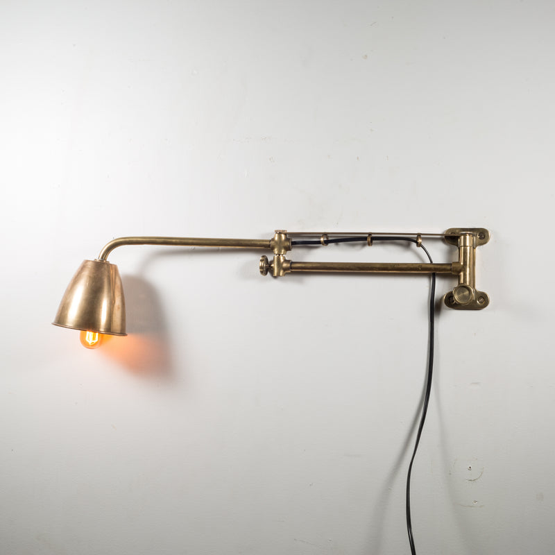 Antique Bronze and Copper Articulating Boat Sconce c.1900-1930