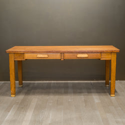Solid Oak Two Drawer Desk by Standard Furniture Co. c.1940