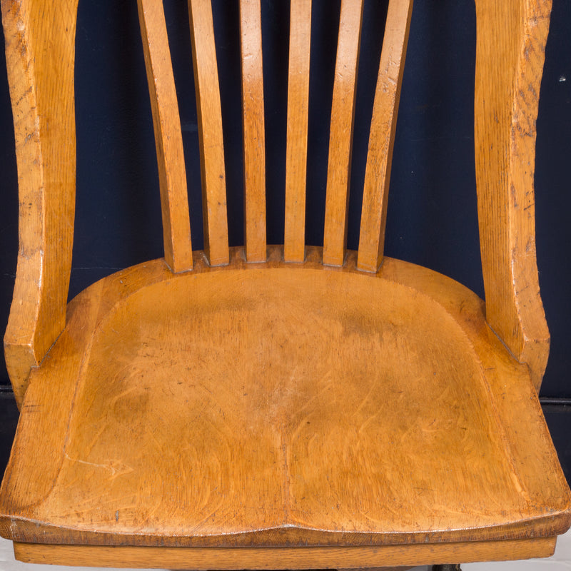 Antique Tiger Oak Swivel Desk Chair c.1900-1920