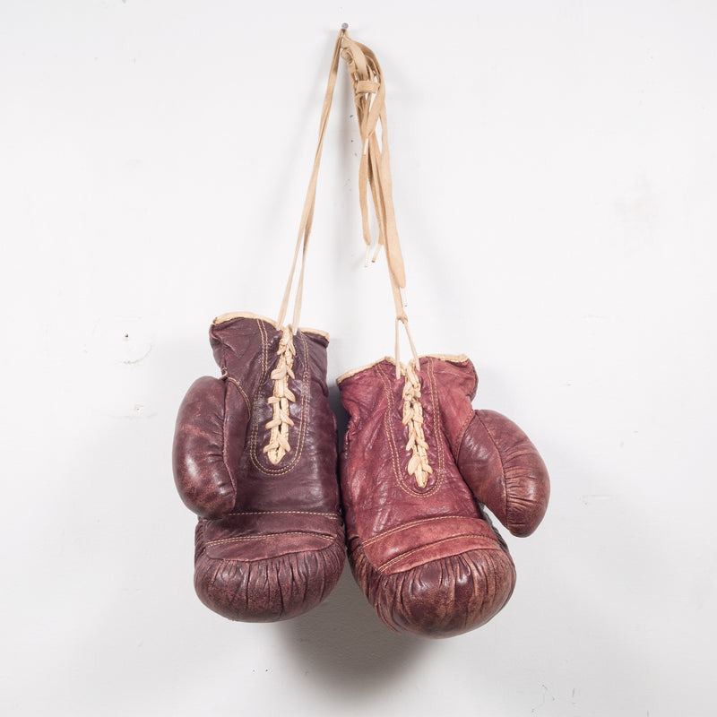 Vintage Spalding Leather Boxing Gloves c.1950-1960