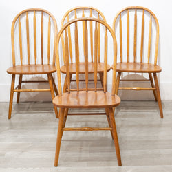 Set of Spindle Back Oak Dining Chairs c.1950
