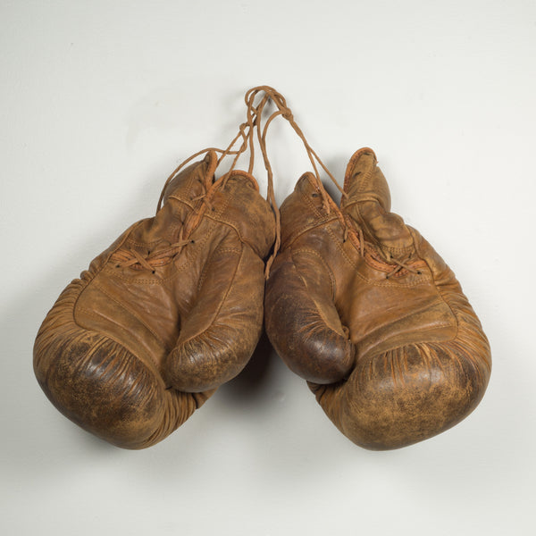 Antique Stall & Dean Horse Hair and Leather Boxing Gloves c.1920