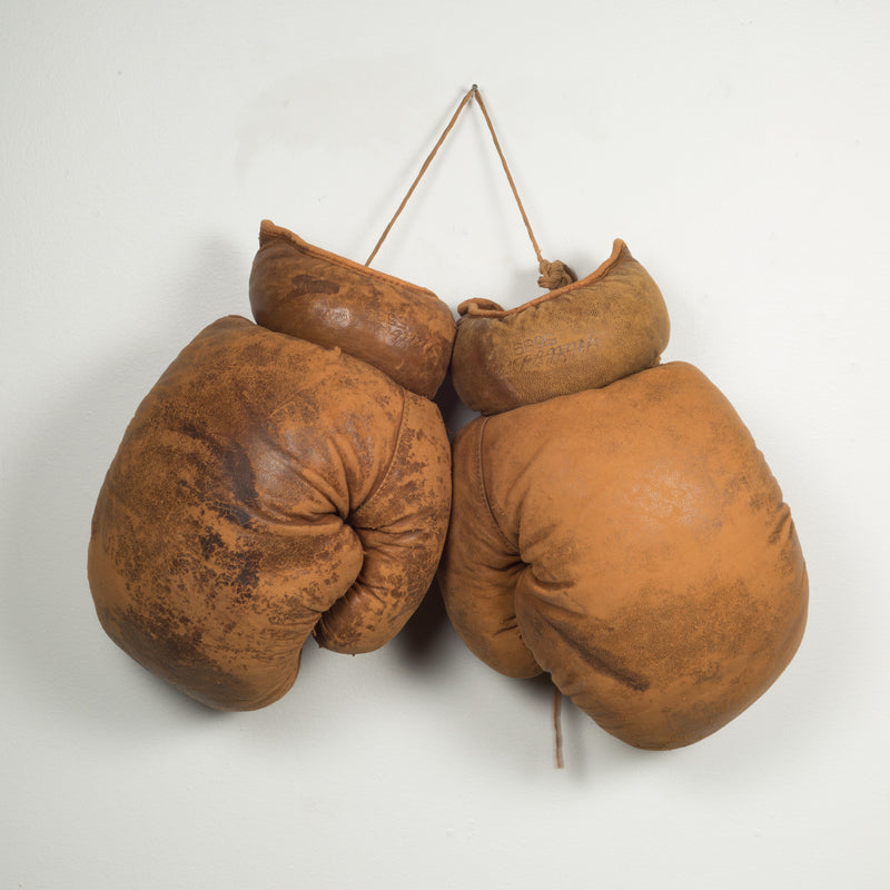 Antique Horse Hair and Leather Boxing Gloves c.1920