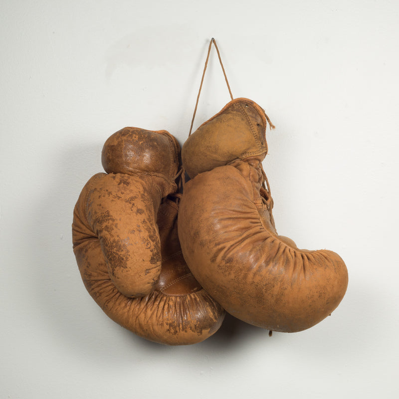 Antique Horse Hair and Leather Boxing Gloves c.1920