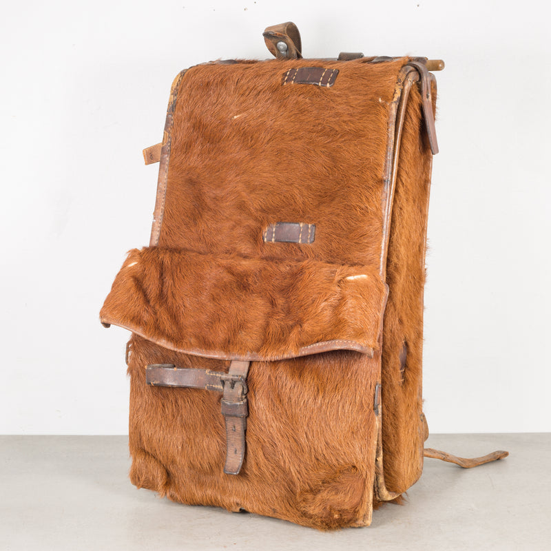 Early 20th c. Swiss Army Cowhide Backpack c.1945