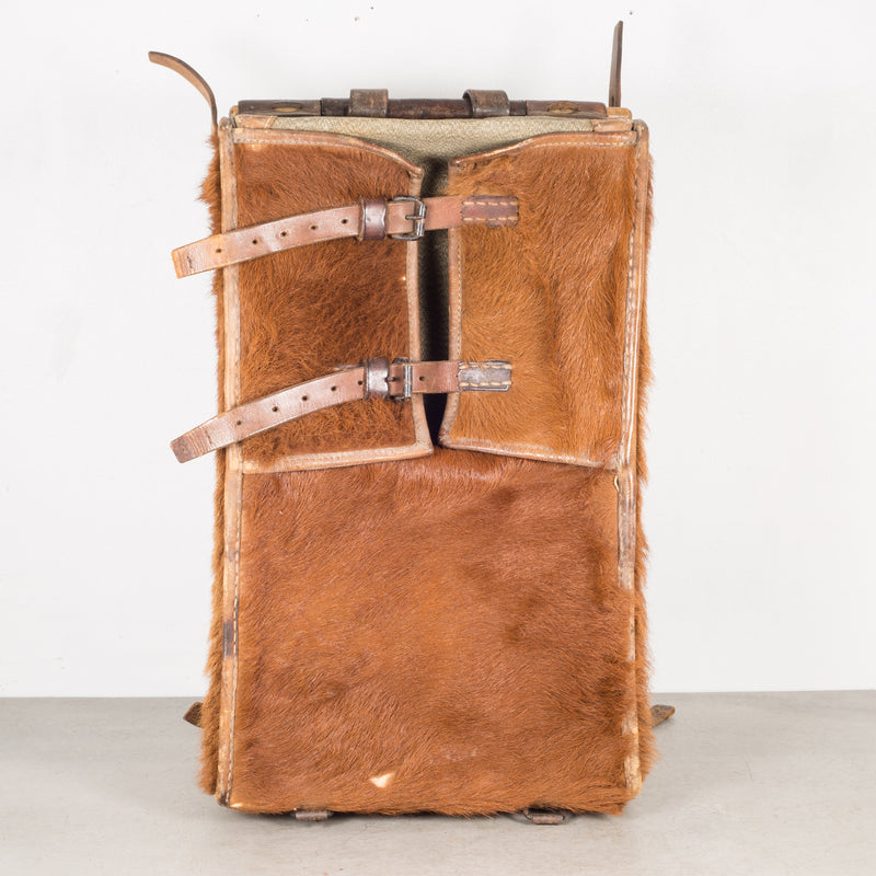 Early 20th c. Swiss Army Cowhide/Leather Backpack c.1945