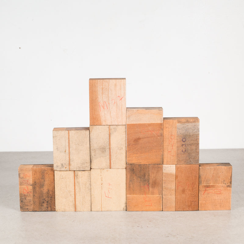 Collection of Gold Typeset Portrait Print Blocks c.1960