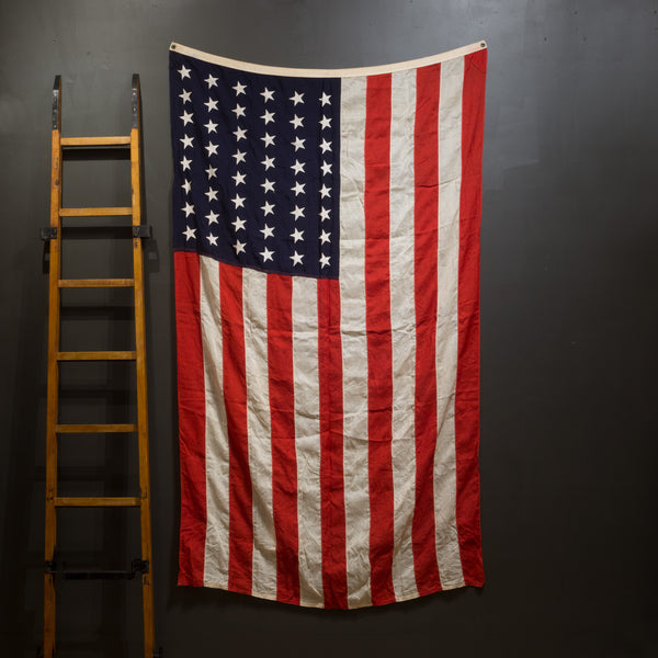 Early 20th c. Monumental Wool "Sterling Bunting" American Flag with 48 Stars c.1940-1950