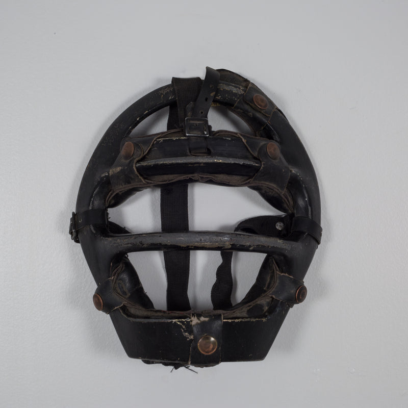 Metal and Leather Platform Catcher's Mask c.1960
