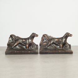 Bronze Plated Irish Setter Dog Bookends c.1940