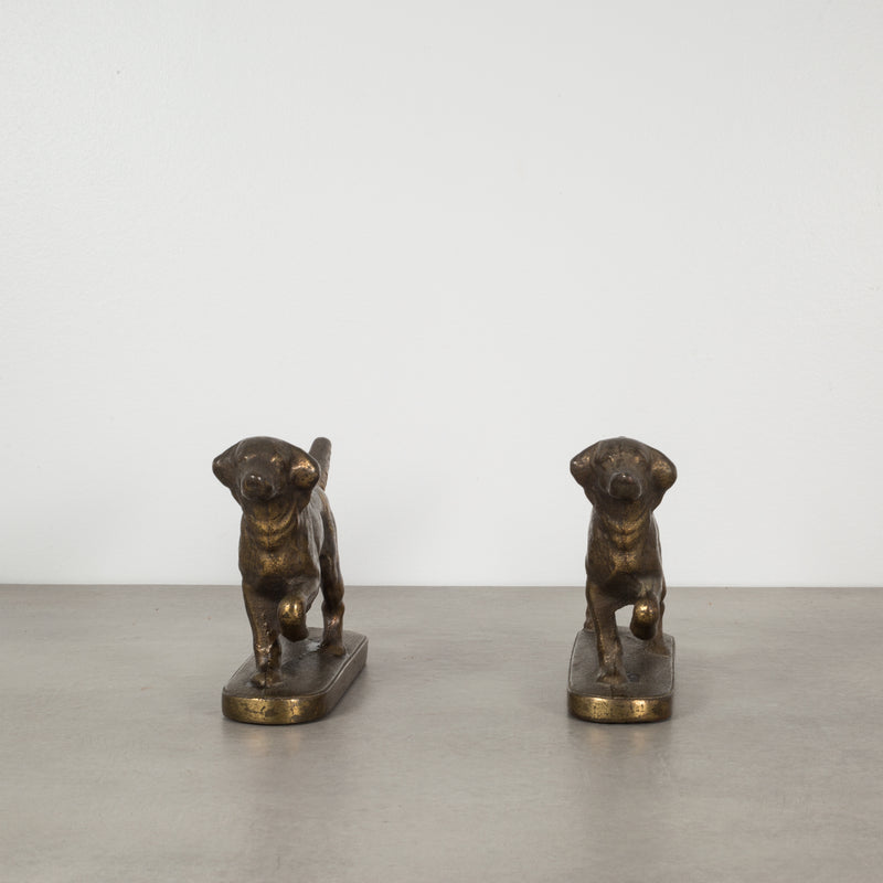 Bronze-Plated Pointer Dog Bookends, c.1940