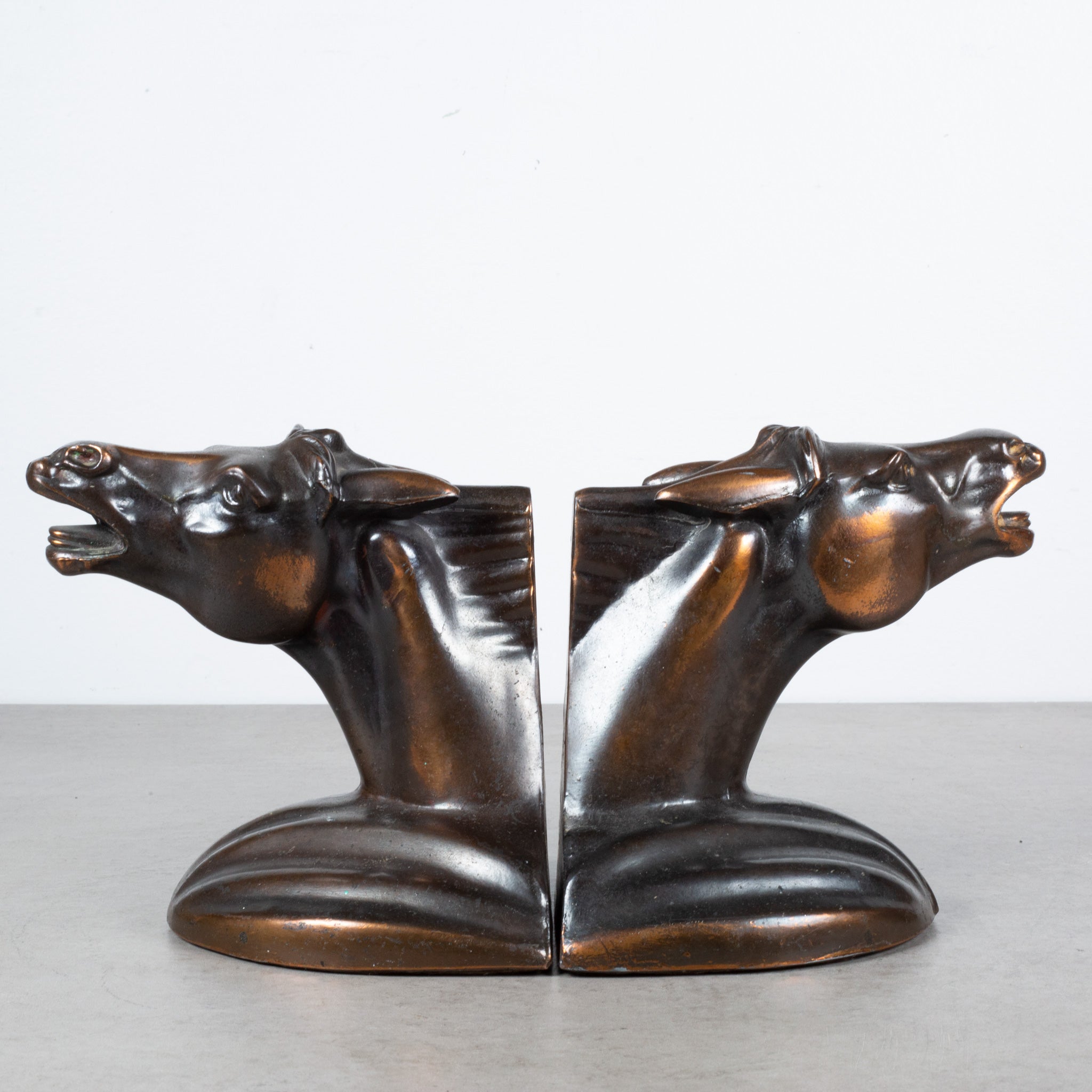 Art Deco Bronze Plated Art Deco Horse Head Bookends c.1930 | S16 Home