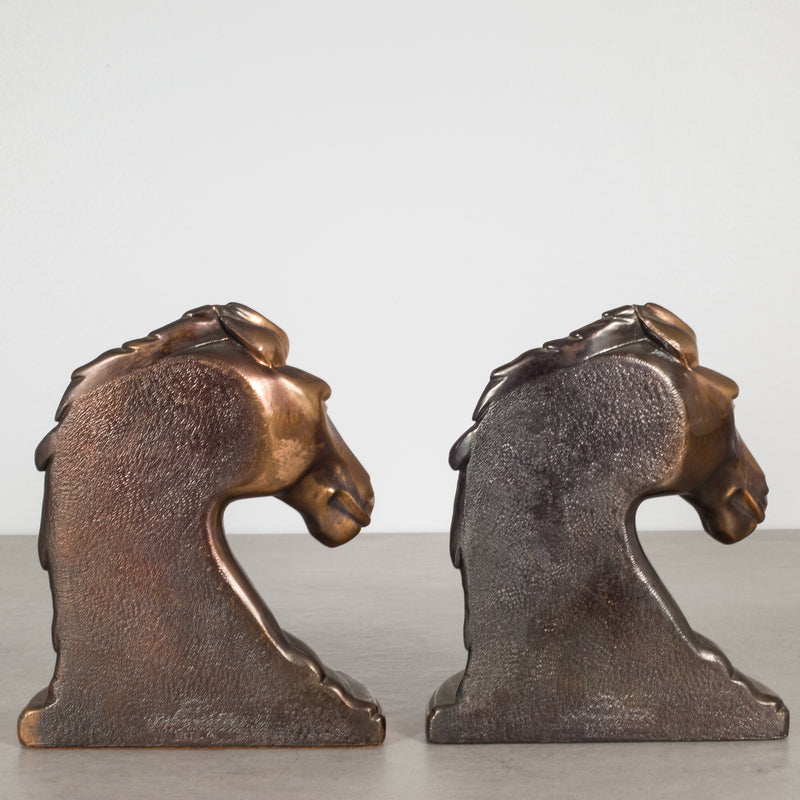 Bronze Plated Horse Head Bookends c.1930
