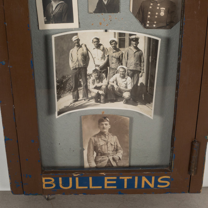Early 20th c. Church Bulletin Board with WW2 Photos c.1940