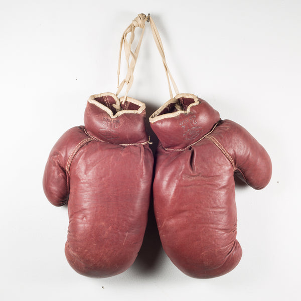 Pair of Vintage Horse Hair and Leather Boxing Gloves c.1920
