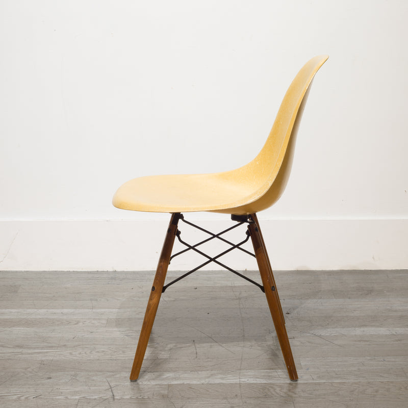 Eames for Herman Miller Fiberglass DSW Shell Chair In Parchment c.1950s