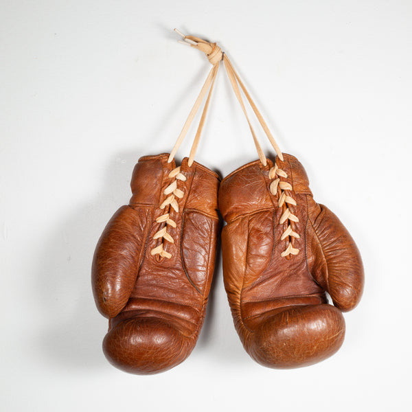 Vintage German Leather Boxing Gloves c.1950