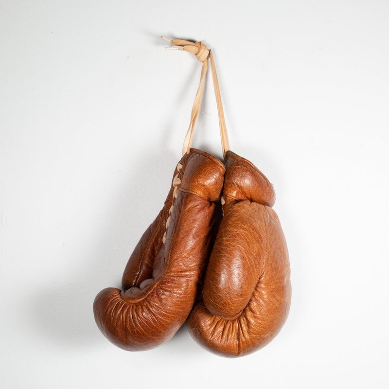 Vintage German Leather Boxing Gloves c.1950