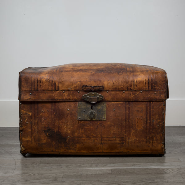 Embossed Leather and Brass Trunk by D.S. Martin & Co. San Francisco c.1863